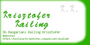 krisztofer kailing business card